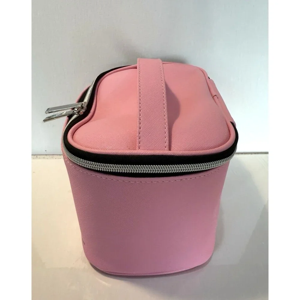 Marc Tetro Black Cat Cosmetic Makeup Bag Pink Retro Travel Zippered Kitten